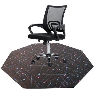 China Washable 2022 Wholesale Octagon Shaped Non-Slip Office Computer Carpet PVC Gaming Chair Floor Mat for sale