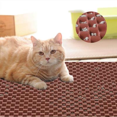 China Waterproof Thick Large Non Slip Silicone Soft Urine And Water Proof Material Pet Food Dog Cat Pet Litter Mat Litter Box Mat for sale