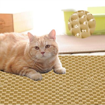 China Waterproof New Arrivals Product Eco Friendly Pet Cat Double Layer Cat Litter Trapping Mat Rubber Cat Litter Mat for sale