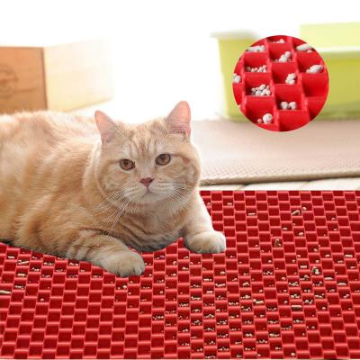 China Waterproof amazon hot sale fashion layer Scatter Control Less Waste Easier to Clean,Washable waterproof foldable eva cat litter mat for sale