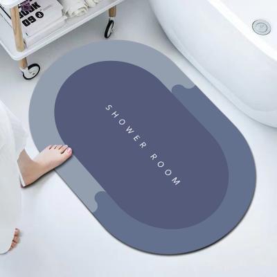 Chine Wholesale 2022 Washable Newcomers Easy To Clean Water Absorbent Quick Dry Non Slip Luxury Diatomite Bath Mat à vendre