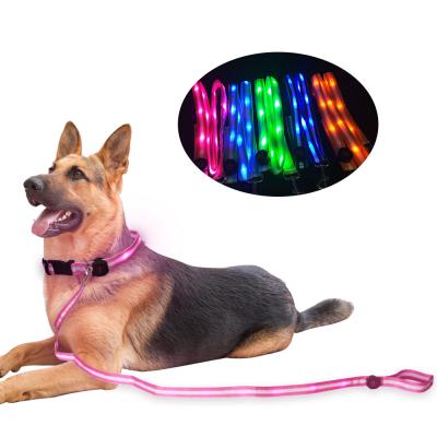 China 2021 New Pet Lights Supplies Rope Leashes Dog Accessories Retractable Light Up Products Pet Leash With Led for sale