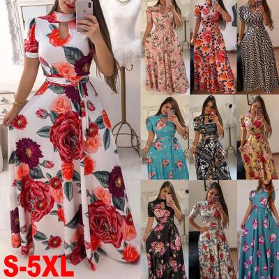 China 13 Colors S-5XL Women's Casual Dress Anti-Static Fashion Digital Printing Stylish Swing Casual Outfits for sale