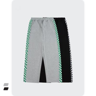 China Sustainable Mens Sports Casual Pants Blocks Checkerboard Green Plaid Quilting Straight Pants for sale