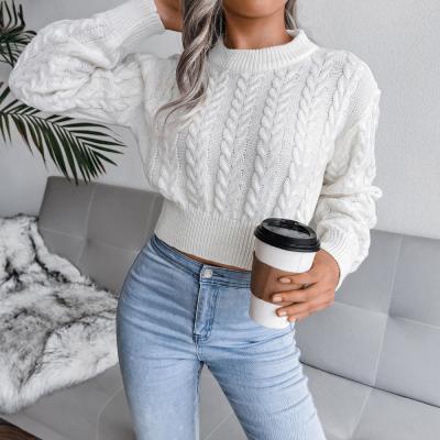 China Round Neck Solid Jumper Casual Soft Knitted Sweaters Long Sleeve Ladies Winter Women Sweater Anti-wrinkle for sale