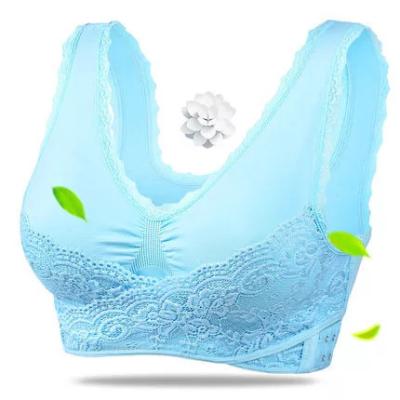 China High Quality Lace Rimless Cup Breathable Full Sports Bra Seamless Cohesion Yoga Top Sleeping Plus-Size Adjustable Underwear for sale