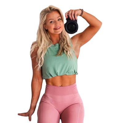 China Antibacterial Women Sports Wear Fitness Crop Top And Leggings Gym Clothing Yoga Two Piece Seamless Set for sale