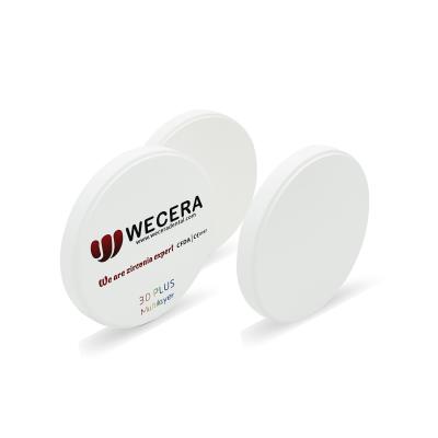 China Hohes lichtdurchlässiges Wieland System Multilayer Zirconia Disc-A2 D98*16mm 57% zu verkaufen