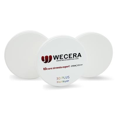 China Mehrschichtiges 98×22mm Tief A2 Wieland High Translucent Dental Zirconia radioaktiv zu verkaufen