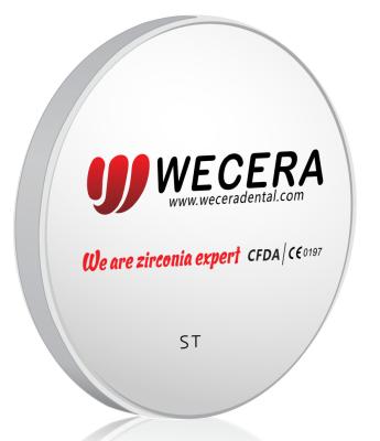 Китай Wecera ST Белый цирконовый диск Зубной цирконовый блок Открытая фрезерная система совместима продается