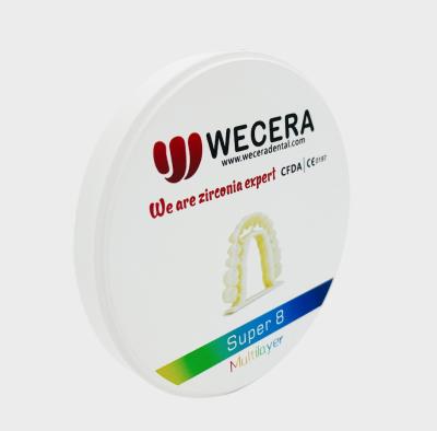 Chine 43-57% Blocs de zirconium translucides de 10 mm pour la fabrication de couronnes et de ponts dentaires à vendre