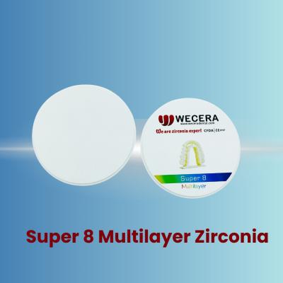 Chine Épaisseur de 10 mm-25 mm Bloc de zirconium dentaire 8 multicouche 700Mpa-1200Mpa Résistance à la souplesse à vendre