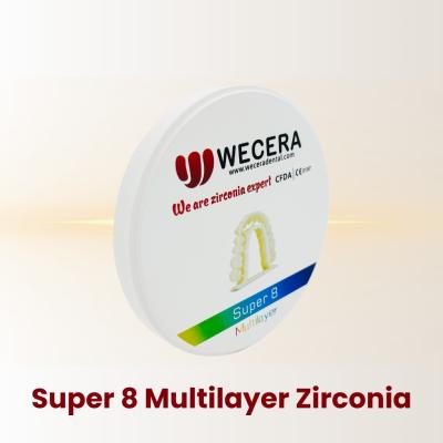 Cina 8 strati Disco di zirconia multilivello Compatibile con macchine Roland/VHF/imesicore e resistenza 1200 Mpa in vendita