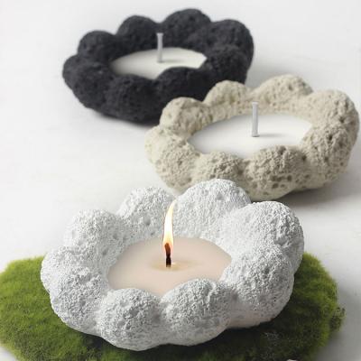 China Nordic Modern Unique Design Hotel Decorative Candle Jars Cloud Shape Ceramic Candle Vessels For Candle Making for sale