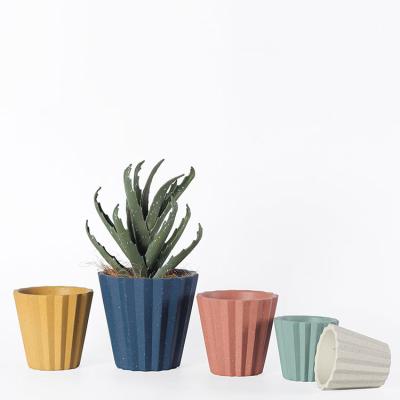 China Hot Sale Europe Color Home Balcony Garden Concrete Succulent Matte Planter Custom Cement Pots For Flower for sale