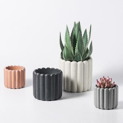 China Fashion Nordic Decorative Concrete Art Pot Europe Garden Cement Plant Indoor Flower Pots for sale