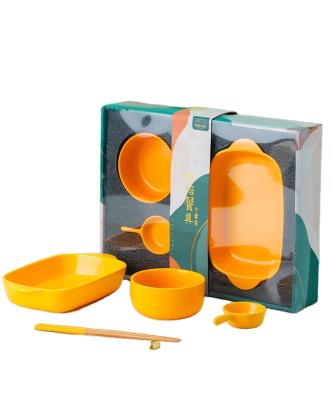 China Nordic Style Viable High Quality Ceramic Dish Creative Home Flat Plates Baking Tools Set Gift Box Cake for sale