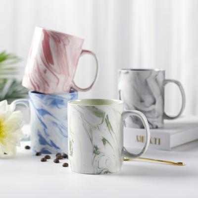 China Marble Rose Elegant Simple Custom Made Empty Wholesale Gray Green Blue Coffee Mug Sublimation Water Milk Tea Cup Viable for sale