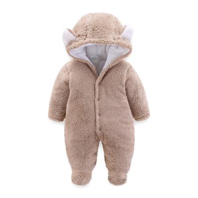 China Wholesale Long Sleeve Baby Winter Clothes Infant Girls Boys Sheared Baby Bear Romper Winter Baby Rompers for sale