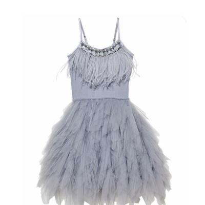 China Breathable Girls Tutu Dress Feather Sequins Bridesmaid Tulle Dress Girl Party For Kids for sale