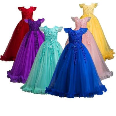 China Anti-wrinkle long dress girl princess dress for kids long dress flower girl dress kids pageant dresses for sale