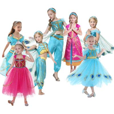 China Polyester Children Holiday Party Clothing Aladdin Jasmine Princess Costume Halloween cosplay costumes for sale