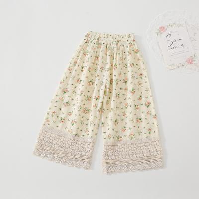 China Wholesale Kids Breathable Loose Cotton Hot Sale Floral Print Long Pants Breathable Pants for sale