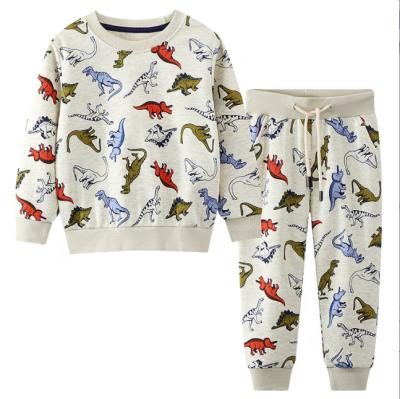 China Newest Style Preppy Spring Boys Two Piece Cotton Sportswear Printed Long Sleeved Kids Clothing Sets Clothes for sale