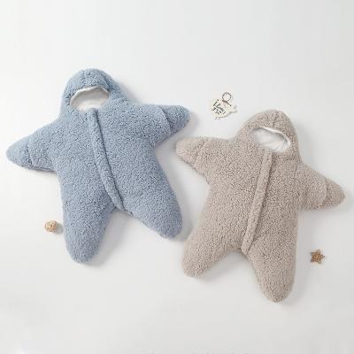 China Star Shape Breathable Winter Baby Wrap Baby Thick Warm Fleece Shearling Baby Sleeping Bag for sale