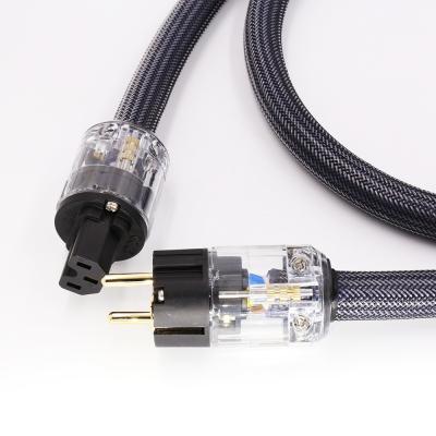 China Build Gold Plated Male To Female Power Cable Audiophile HiFi Power Cable US/EU Plug For Subwoofer/Amplifier/DV/AV for sale