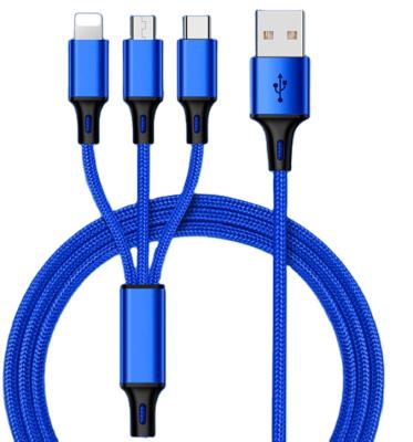 China Other USB Charging Cable Support Charging Micro USB/Type C/iphone 3in1 USB Charging Cable for sale