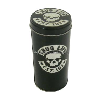 China Huizhou Custom Food Grade Recyclable Metal Round Tin Tube Gift Box Tea Packaging Tin Box Tea Tin Box Hot Selling Black Box for sale