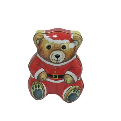 China Lovely Recyclable Wholesale Custom Bear Tin Box Cookies Chocolate Gift Box Tin Pack for sale