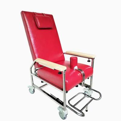 China Medical Carbon Steel Hospital Patient Recliners With Leather Seat Trim for sale