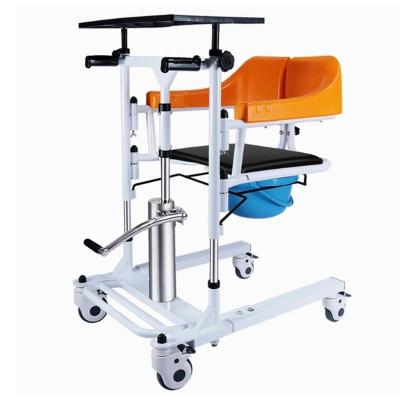 China Orange Adjustable Electric Transfer Lift Chair Paralyzed Hydraulic Lift Wheelchair 60*80*40cm for sale