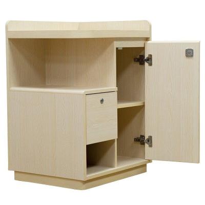 China Modern Wooden Hospital Bedside Cabinet Double Shelf Patient Bedside Cabinet for sale