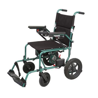 China High Back Comfort Electric Wheelchair Lead Acid Battery 4 Wheel Scooter Portable Folding Electric Wheelchair for sale