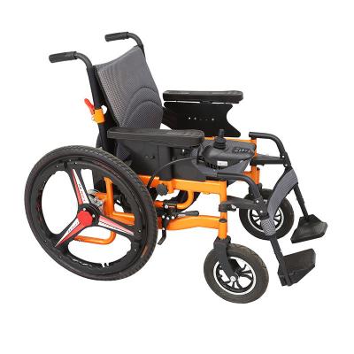 China China Good Quality Portable Foldable Power Chair Durable Battery Orange Frame Wheelchair Electric Wheelchair Sale zu verkaufen