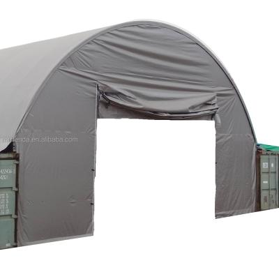 China Storage/Outdoor Waterproof Carport/Garage PVC Roof Steel Structure Tent Assemble Shipping Container Shelter Tent for sale