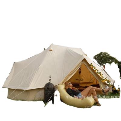 China Trine / V-type ground ten nail bell tent canvas tent safari high quality waterproof 3m 4m 5m 6m for sale