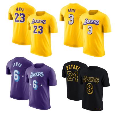 China Custom Antibacterial Men's Los Angeles Laker T-shirt Basketball Tank Top James Anthony davis Basketball T-shirt Basketball Wear for sale