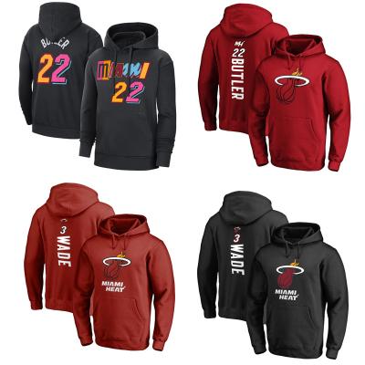 China Antibacterial Custom Sport Wear Heat Butler Miami Basketball Jersey Mens Hoodies Jimmy Dwyane Wade Basketball Wear Basketball Hoodie for sale