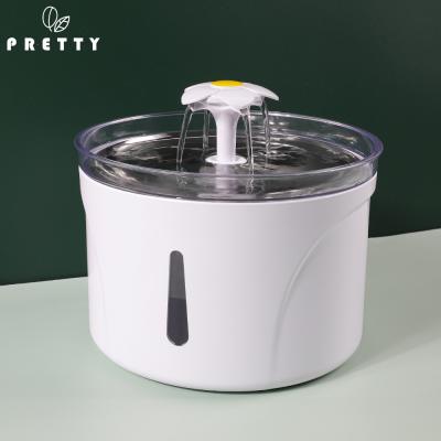 China LED Cat Water Fountain Automatic Smart Automatic Electric Drinking Fountain with Pet Repeat Stainless Steel Plate Drinking Station for sale