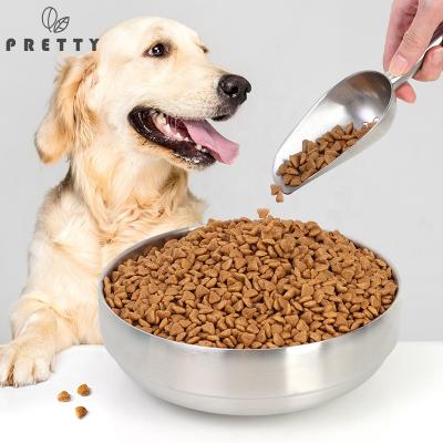 China Double Wall Viable Dog Bowl Stainless Steel 304 For Pet Tray 10 Sizes For Inspissate Pet Texture 18/8 High Quality Bowls for sale