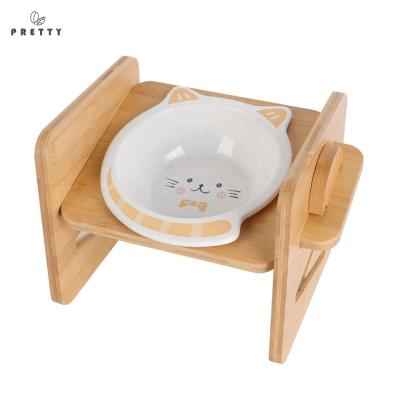 China Pretty New Viable Support OEM/ODM Cat Food Dog Bowls Adjustable Perfect Kitty Bowl For Custom Logo Cat Food Water Ceramic Pet Bowl for sale