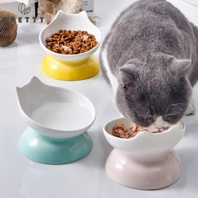 China Viable New Product Assorted Color Cats Bowls Ceramics Custom Logo Cat Bowl Wholesale Protect Cervical Thorn Cats Drink Bowl for sale