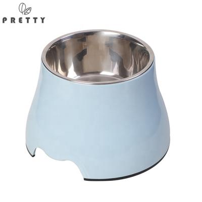 China Sustainable Design Raised Dog Bowl Raised Dog Feeder For Food And Water Non Spill Edge And Non Slip Rigid Melamine Stent for sale