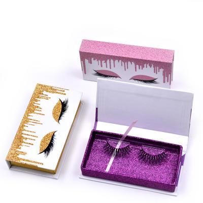 China Can Be Used New Design Style 25-30 Times Eye Strip Eyelashes Handmade Natural Fake Mink Strip High Quality Lint Box Fluffy Eyelashes for sale