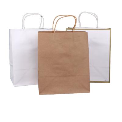 China Brown Recycled Stock Printed Recycled Paper Bags Recyclable Materials Biodegradable Free Design Kraft Paper Packaging Paper Bag Logo for sale