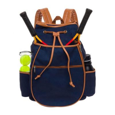 China Professional Canvas 2 Racket Tennis Bag Backpack Drawstring Beach Bag Tennis Racket Lightweight Solid Bag Custom Anti-theft Rack for sale